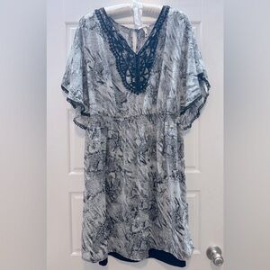 Gray and Black Snakeskin Print Dress, sz 3x